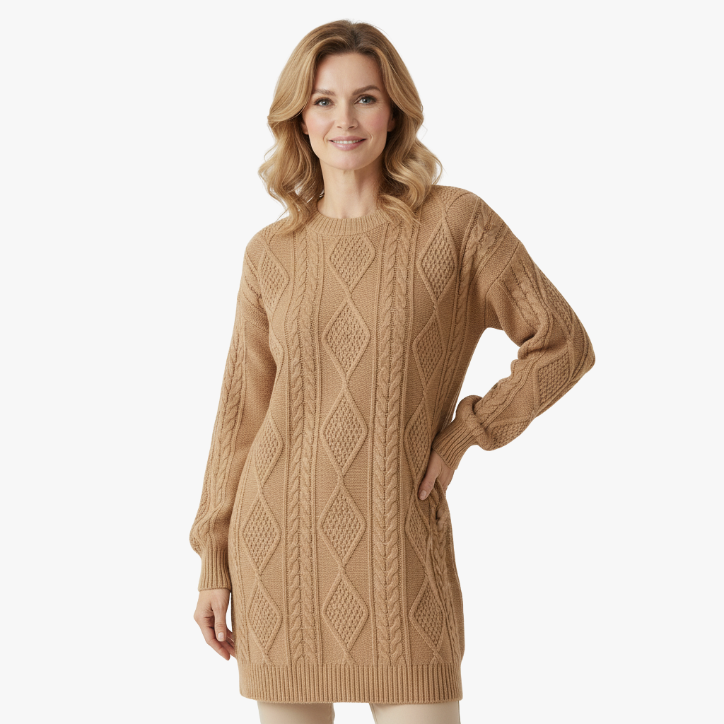 Dzianinowa Sukienka Damska – Elegancki Krój i Miękki Komfort