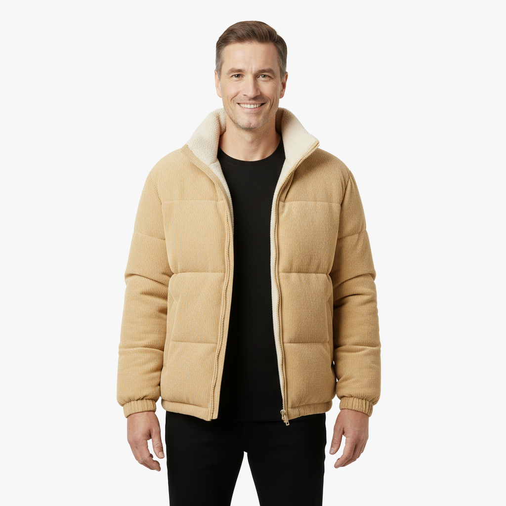 Męska Kurtka ze Sztruksu z Podszyciem z Polaru – Ciepły i Stylowy Wybór na Zimę