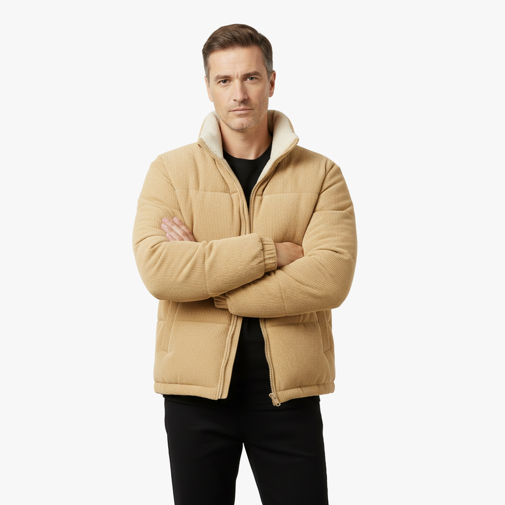 Męska Kurtka ze Sztruksu z Podszyciem z Polaru – Ciepły i Stylowy Wybór na Zimę