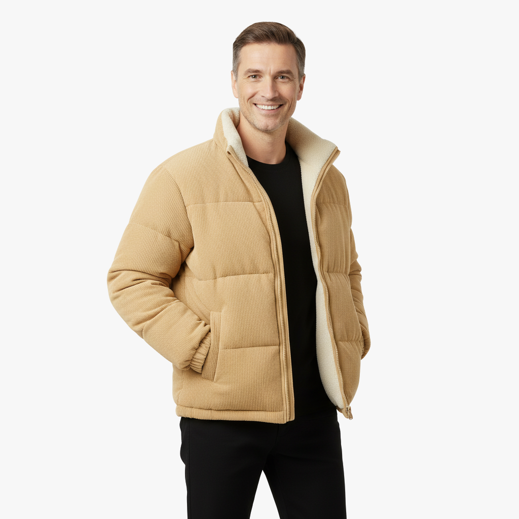 Męska Kurtka ze Sztruksu z Podszyciem z Polaru – Ciepły i Stylowy Wybór na Zimę