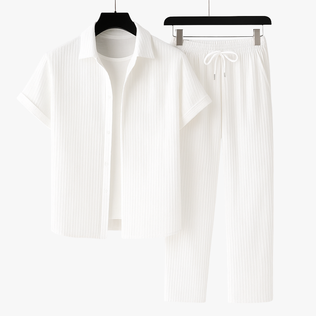 Lniany Zestaw dla Mężczyzn – Lekki, Oddychający i Stylowy Letni Strój