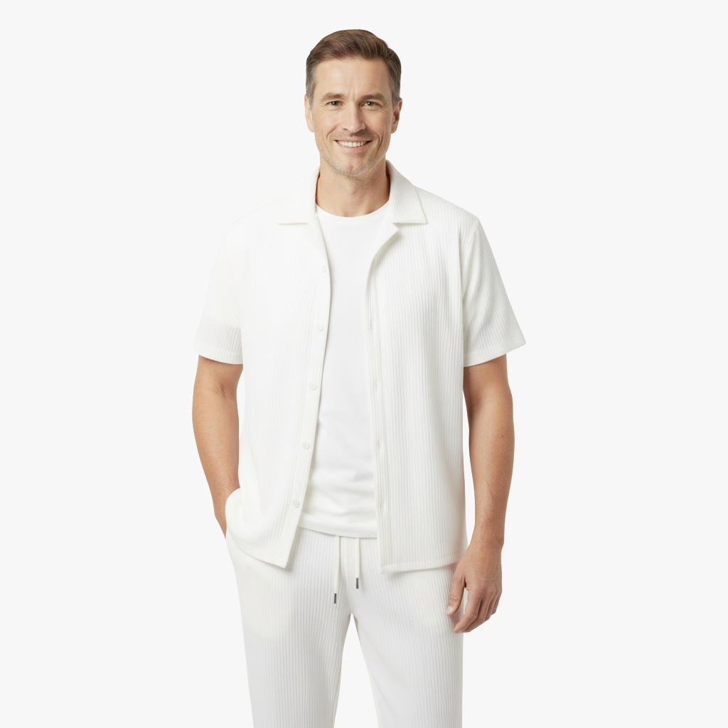 Lniany Zestaw dla Mężczyzn – Lekki, Oddychający i Stylowy Letni Strój