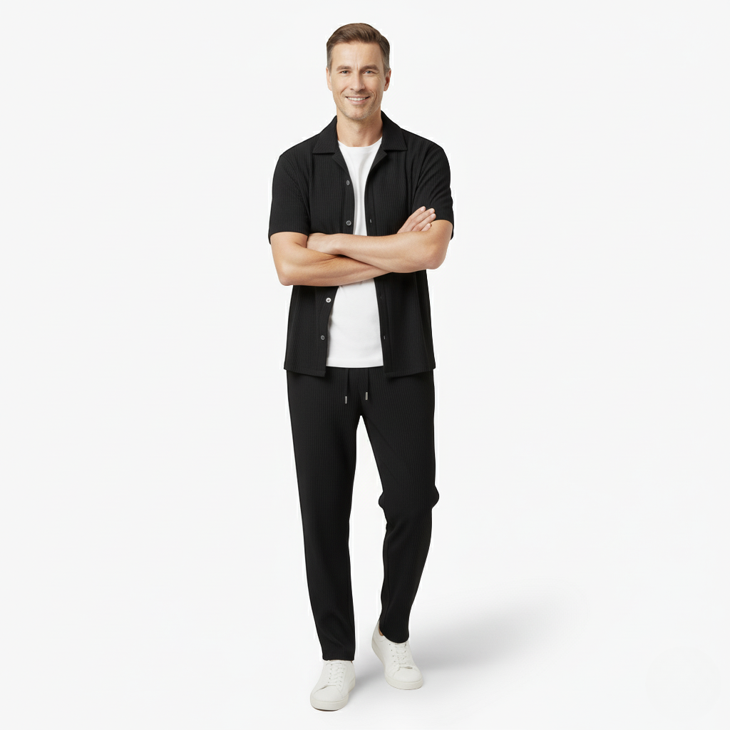 Lniany Zestaw dla Mężczyzn – Lekki, Oddychający i Stylowy Letni Strój