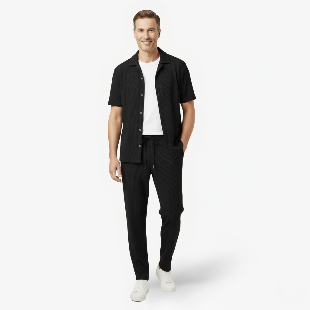 Lniany Zestaw dla Mężczyzn – Lekki, Oddychający i Stylowy Letni Strój