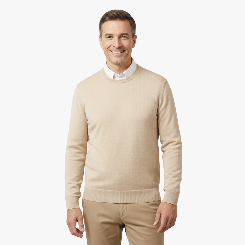 Męski Kaszmirowy Sweter z Dzianiny – Luksusowy Zimowy Pulower