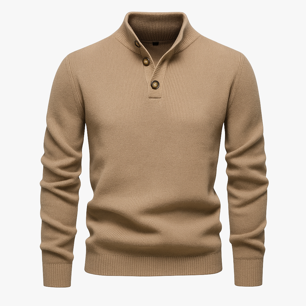 Męski Sweter z Guzikami – Stylowy i Komfortowy Look