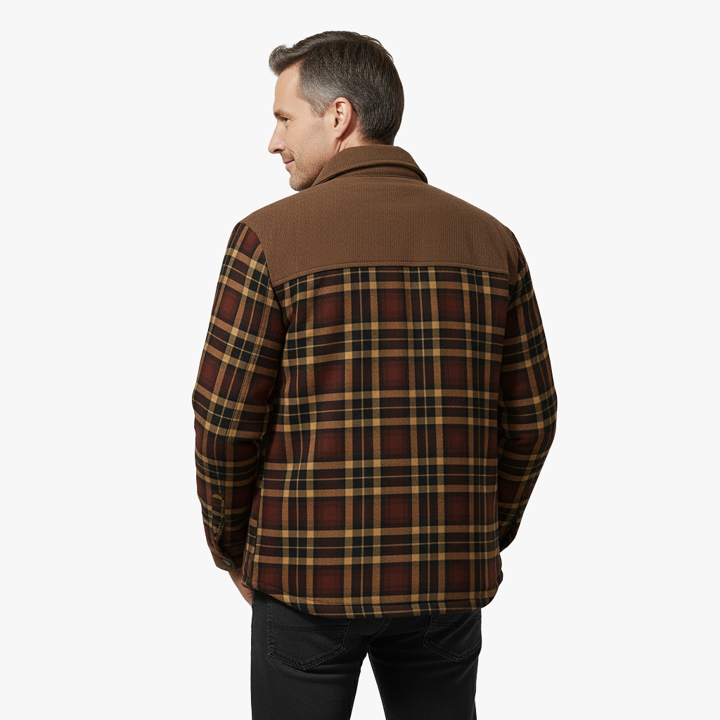 Casualowa Męska Kurtka w Kratę z Podszyciem Polarowym – Ciepła i Stylowa na Każdą Okazję